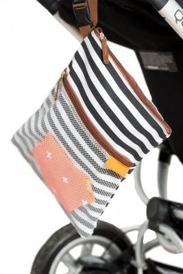 Polyester/PEVA Wasserdichte Nass-Trocken-Wickeltaschen mit zwei Reißverschlusstaschen
