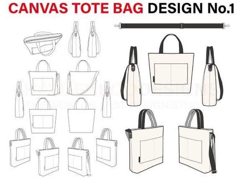 The Template of Canvas Tote Bag Design